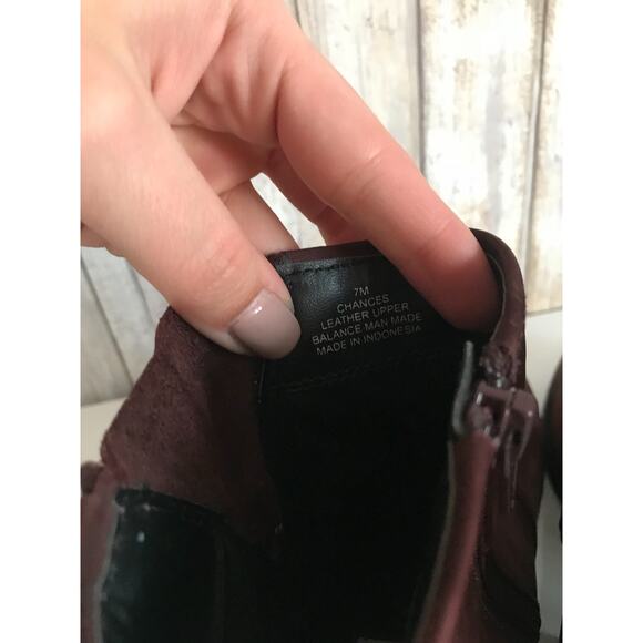 Steve Madden Chances Mixed Media Heels Suede Burgundy Ankle Boots Shoes 7 - Picture 6 of 9